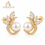 Pearl Petal Golden Earrings