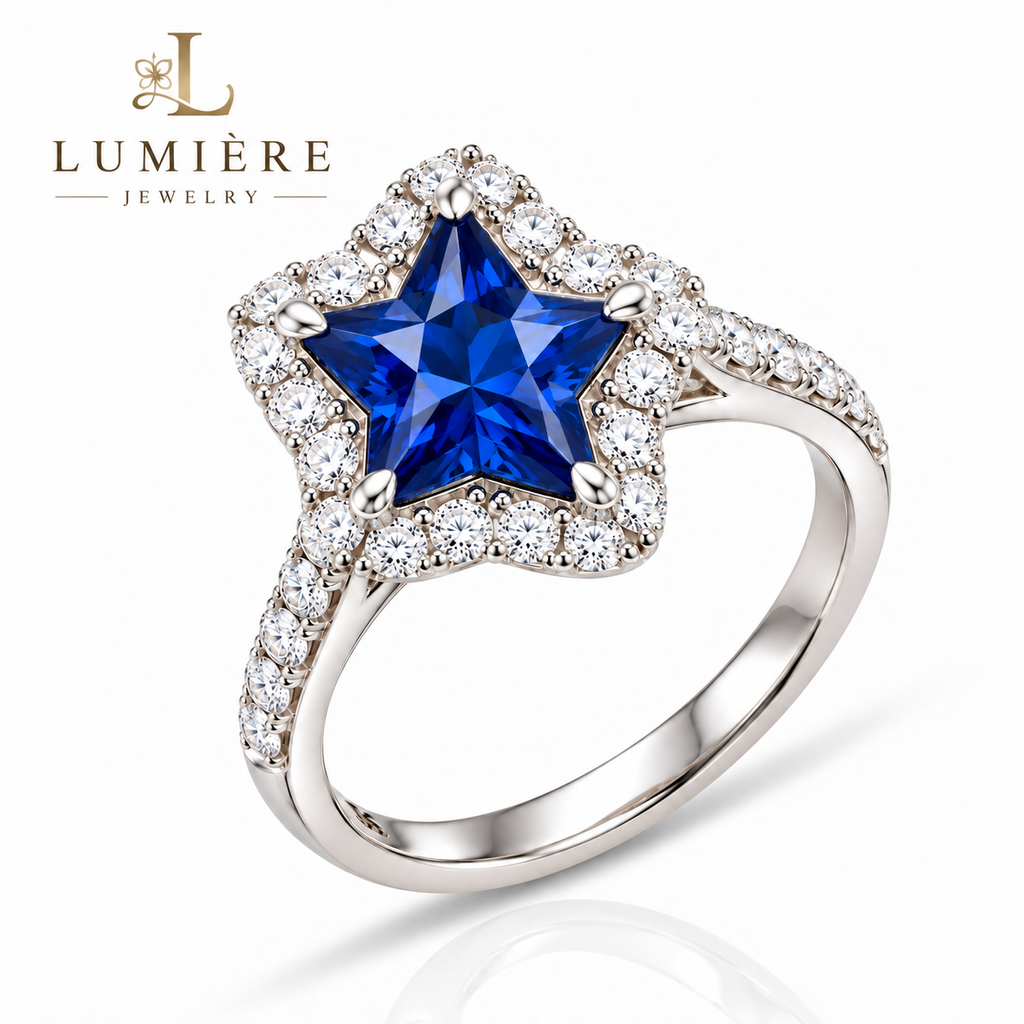 Celestia Blue Starburst Ring