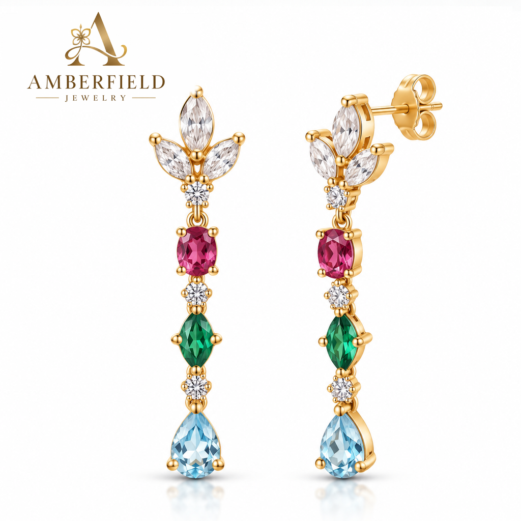Prismatic Garden Tassel Earrings
