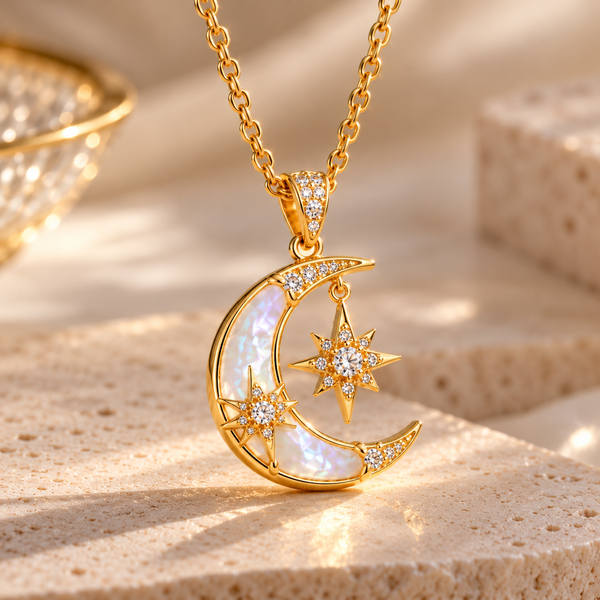 Luna Celeste Crescent Necklace