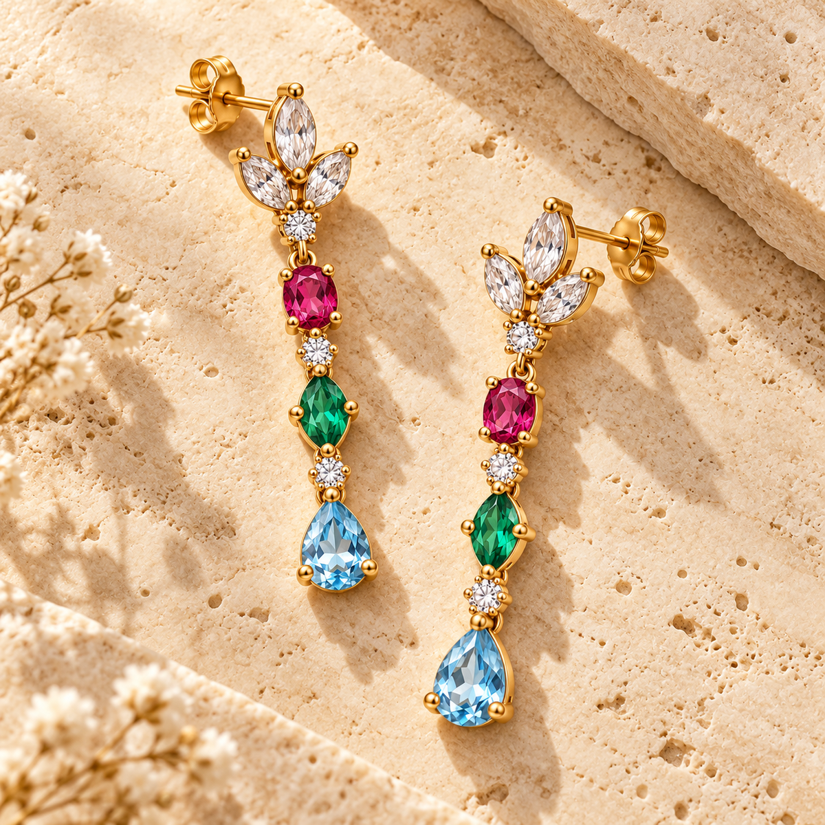 Prismatic Garden Tassel Earrings