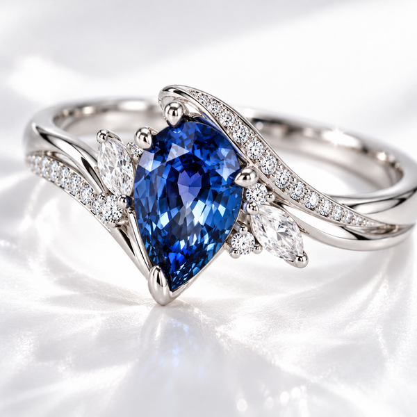 Midnight Sapphire Twist Ring