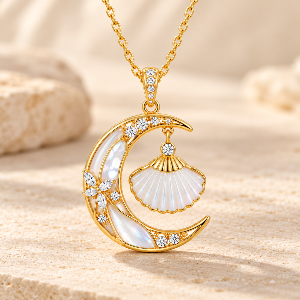 Moonlit Grace Crystal Necklace