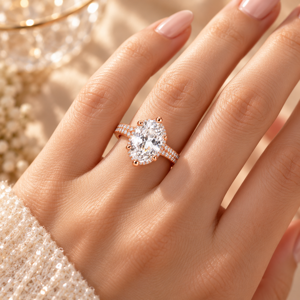 Lumière Crystal Oval Ring