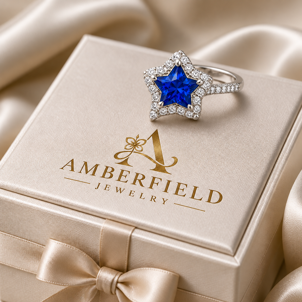 Celestia Blue Starburst Ring