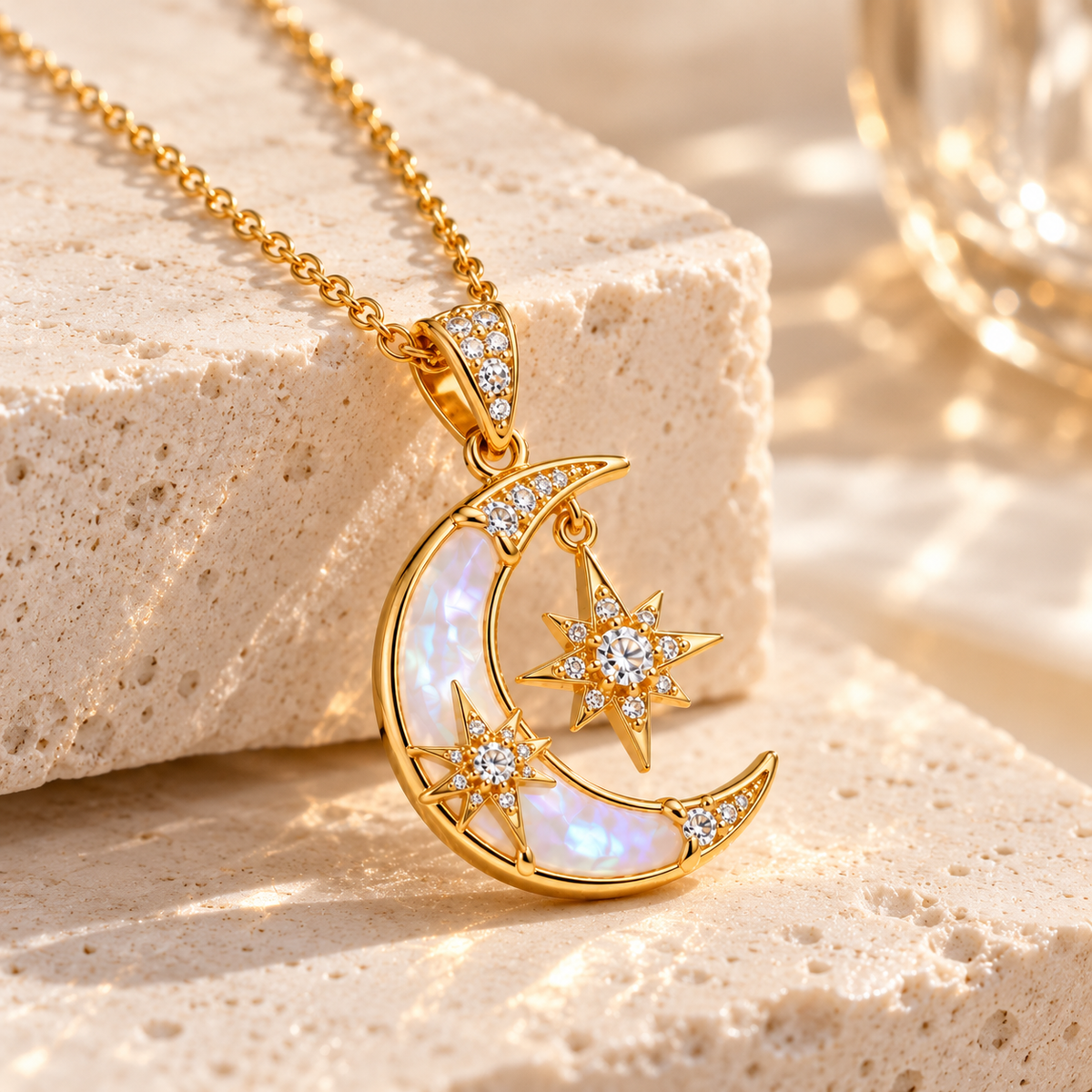 Luna Celeste Crescent Necklace