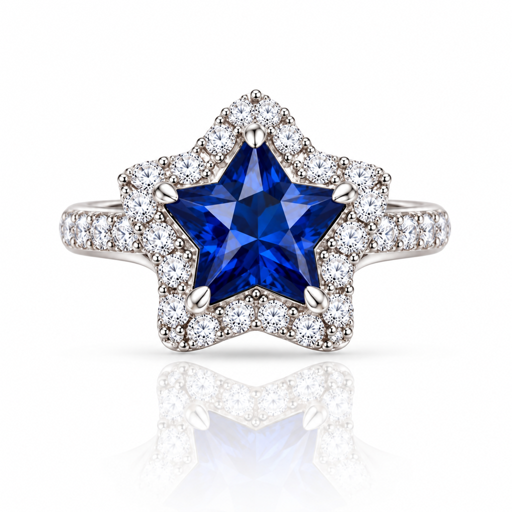 Celestia Blue Starburst Ring