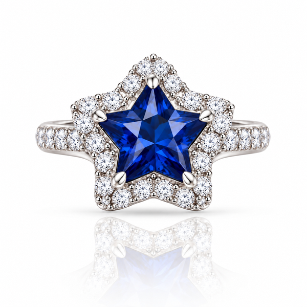 Celestia Blue Starburst Ring