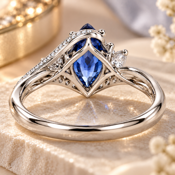 Midnight Sapphire Twist Ring