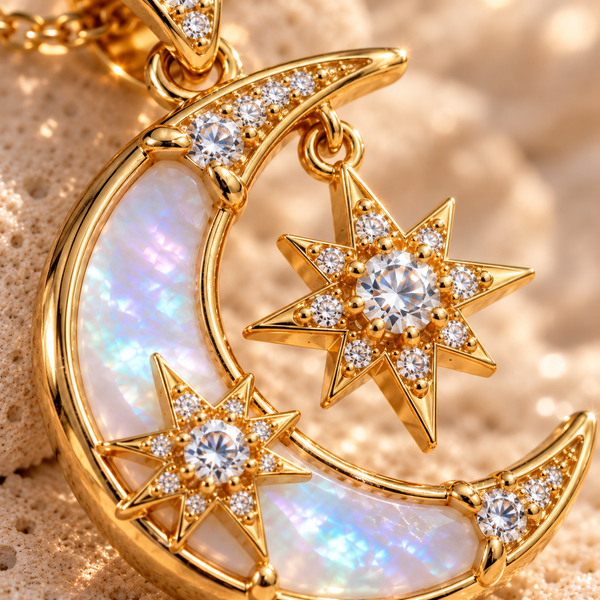 Luna Celeste Crescent Necklace