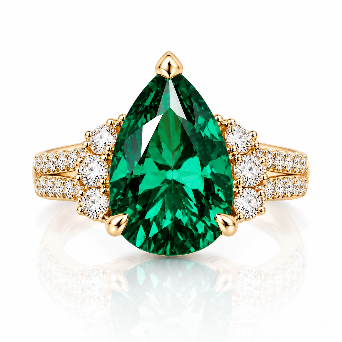 Emerald Dewdrop Vintage Ring